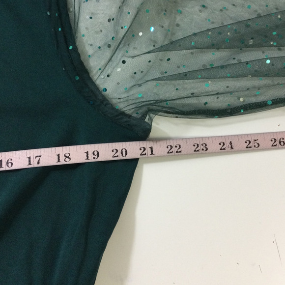 BloomChic Green Midi Dress with Sheer Sleeves - Picture 6 of 12